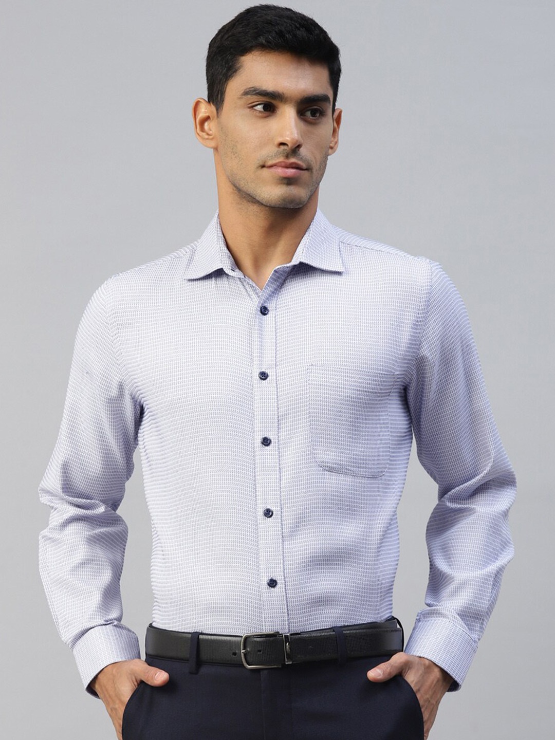 

DON VINO Comfort Slim Fit Opaque Cotton Formal Shirt, Blue