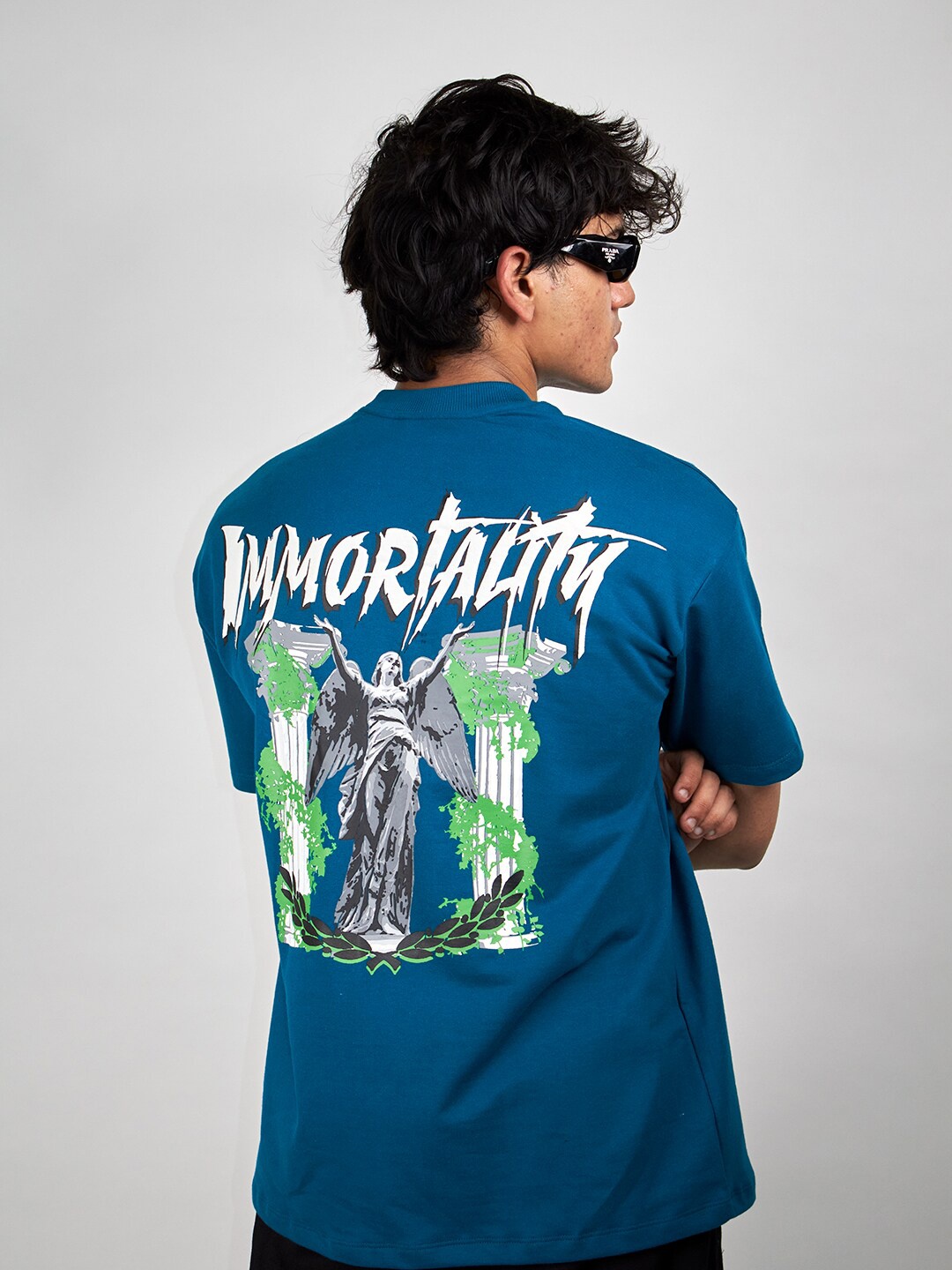 

RIPOFF Unisex Graphic Printed Cotton T-shirt, Blue