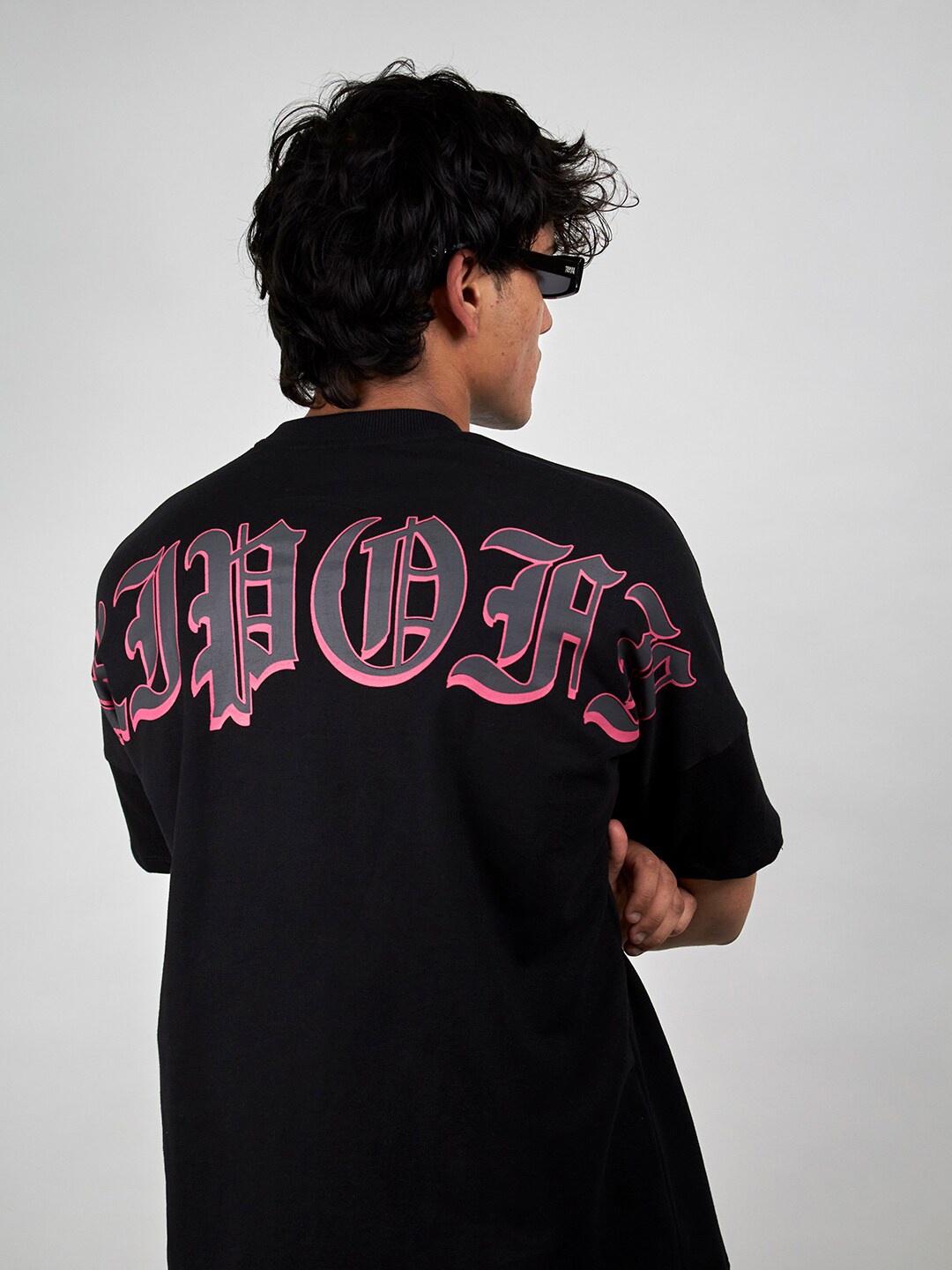 

RIPOFF Unisex Typography Printed Cotton T-shirt, Black