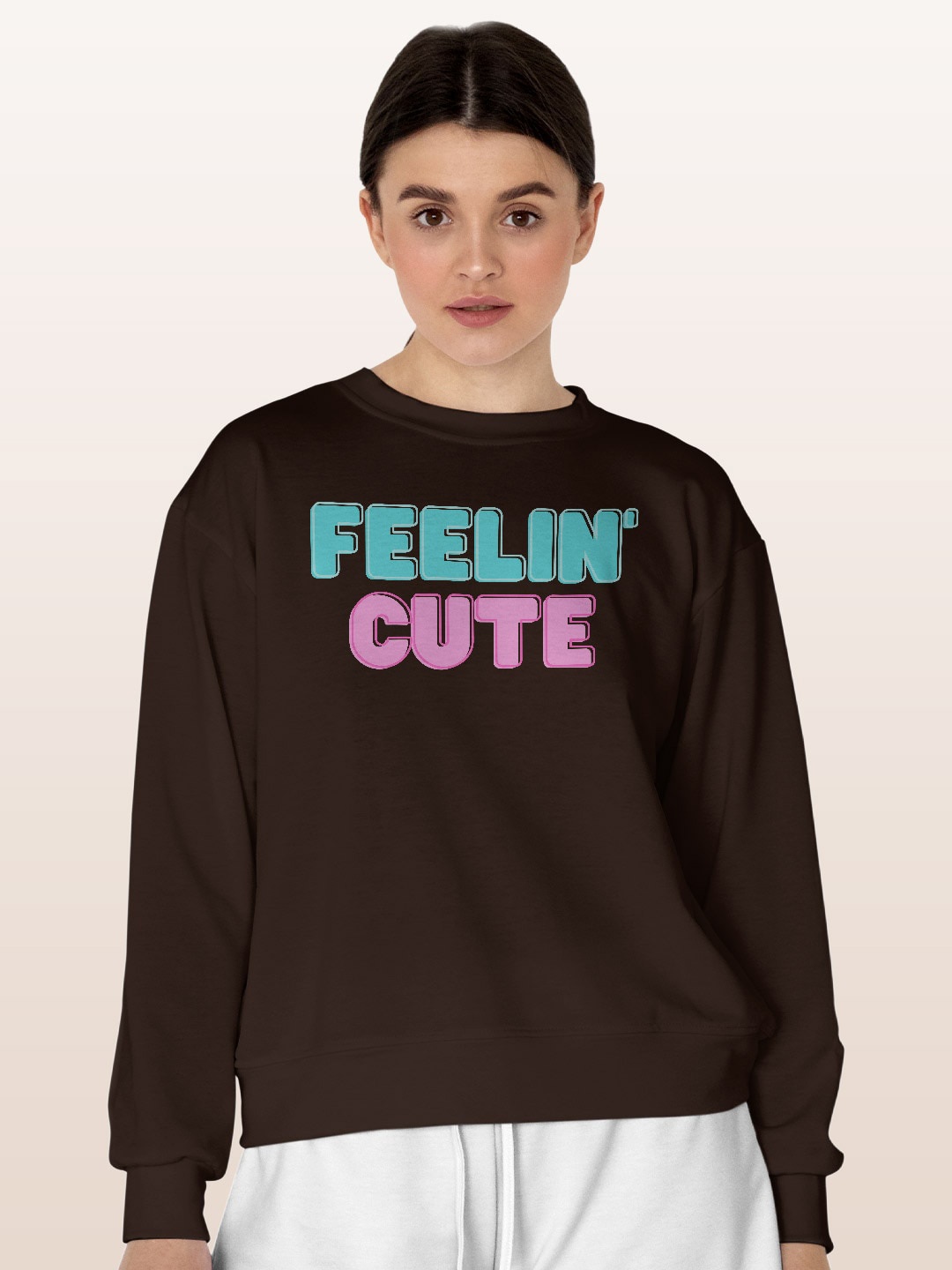 

macmerise Typography Printed Dry Fit Sweatshirt, Brown