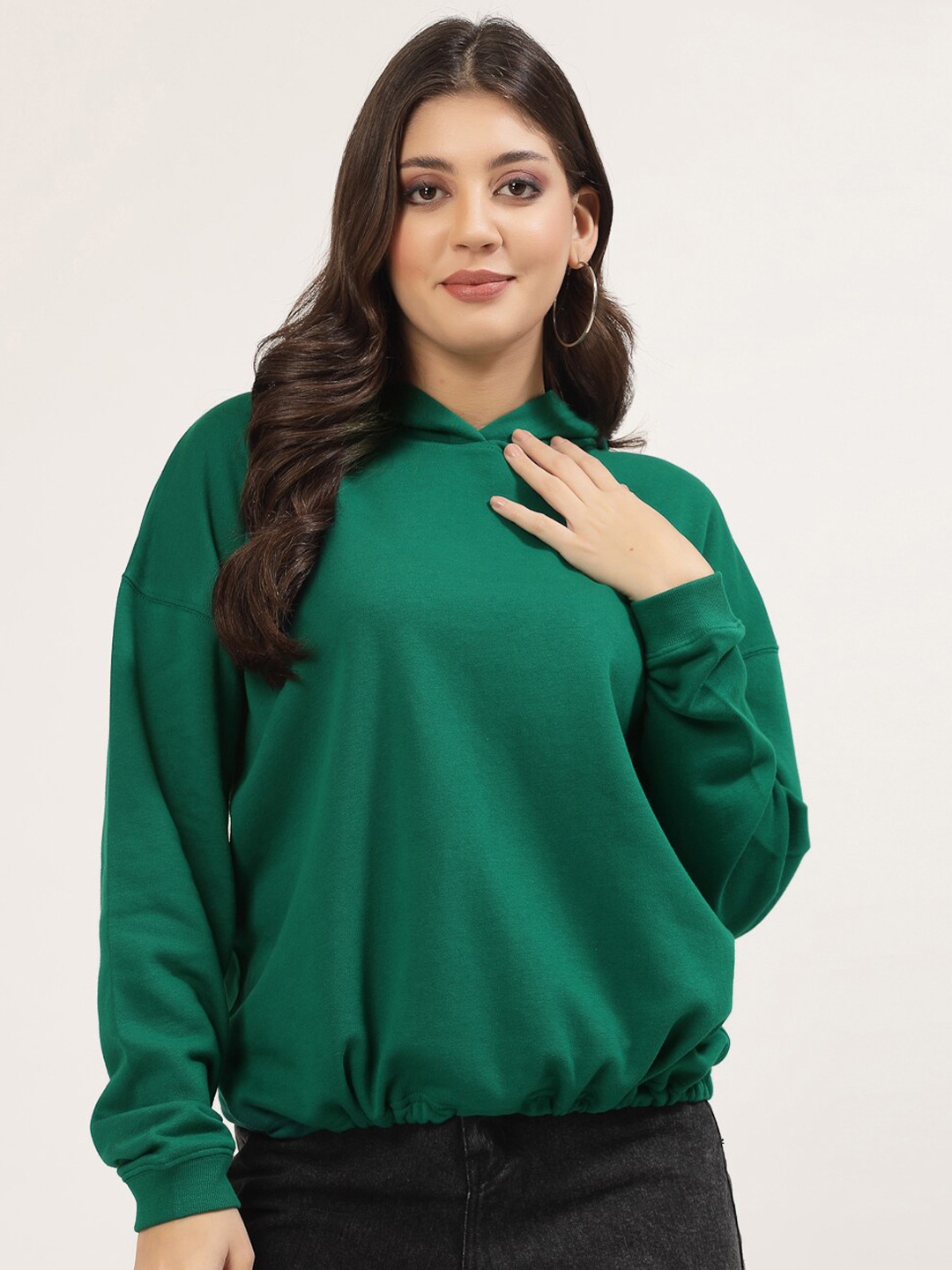 

Strong And Brave Oversized Hooded Cotton Sweatshirt, Green