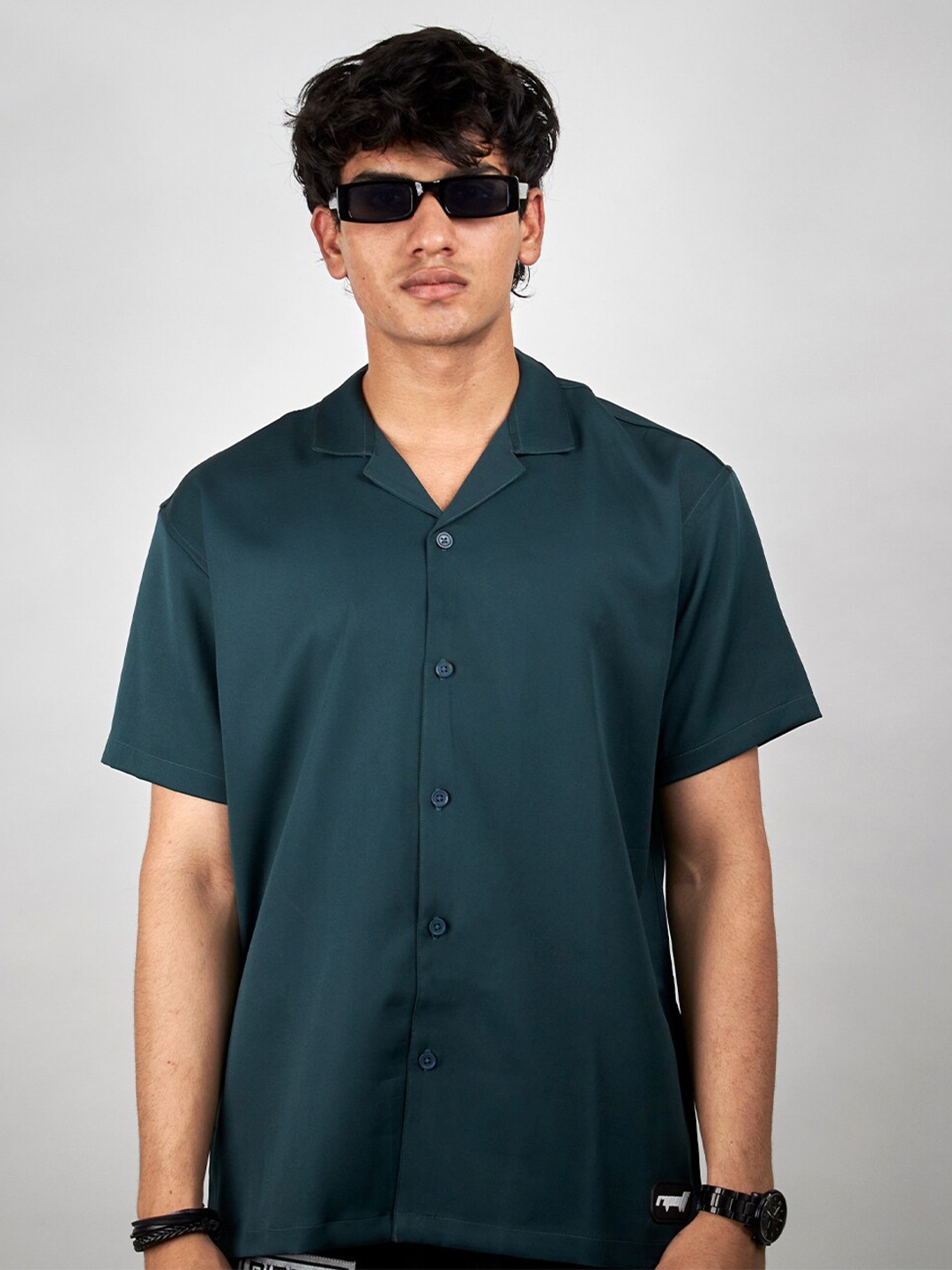 

RIPOFF Comfort Cuban Collar Casual Shirt, Green