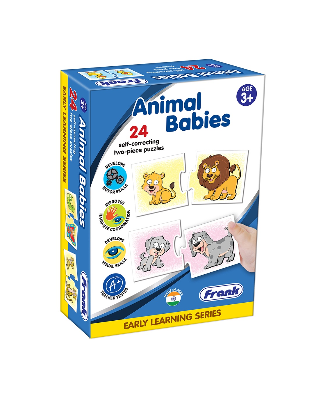 

Frank Set of 24 Two-Piece Animal Babies Early Learning Puzzle, Multi