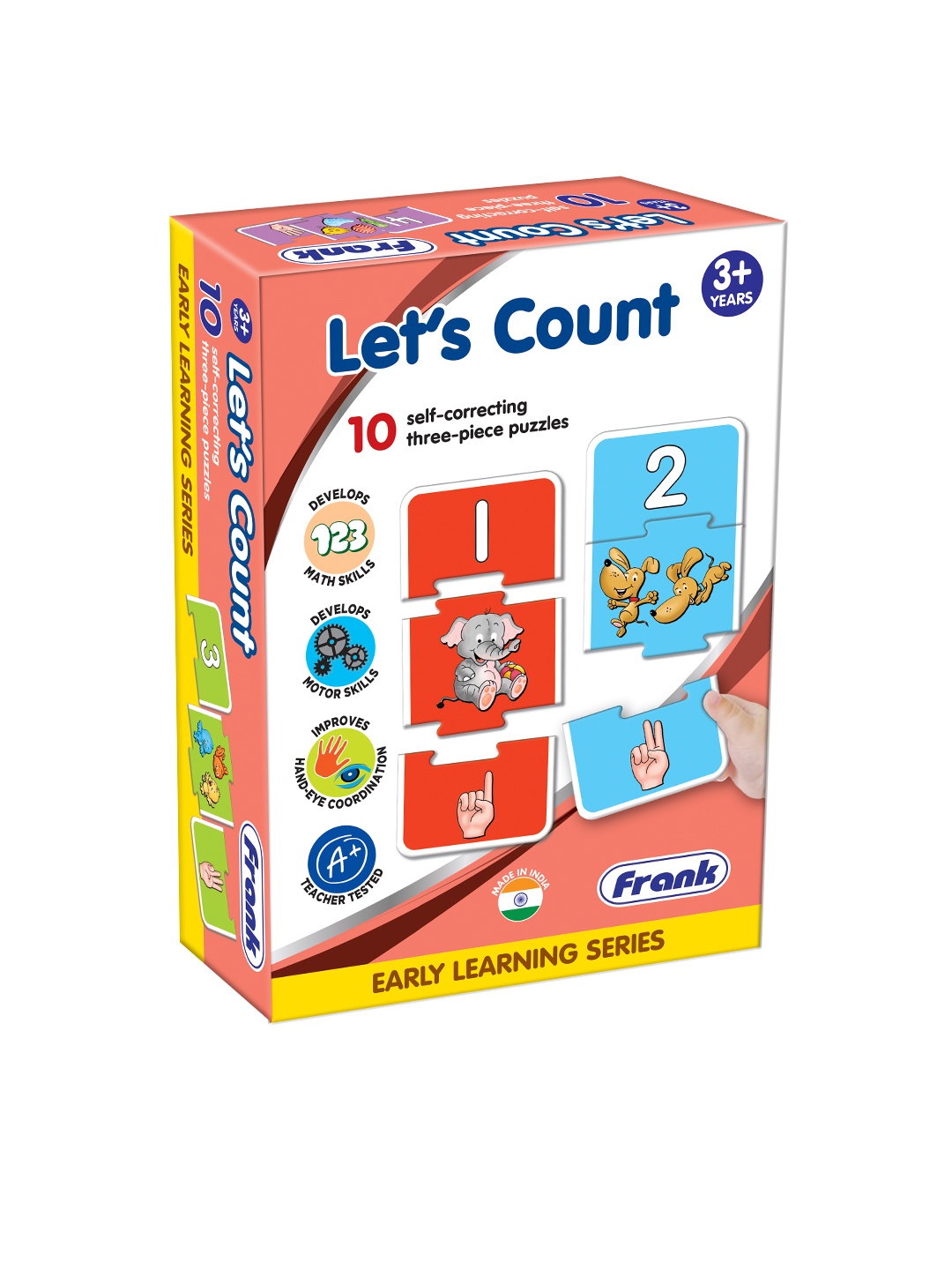 

Frank Set of 10 Three-Piece Let's Count Early Learning Puzzle, Multi