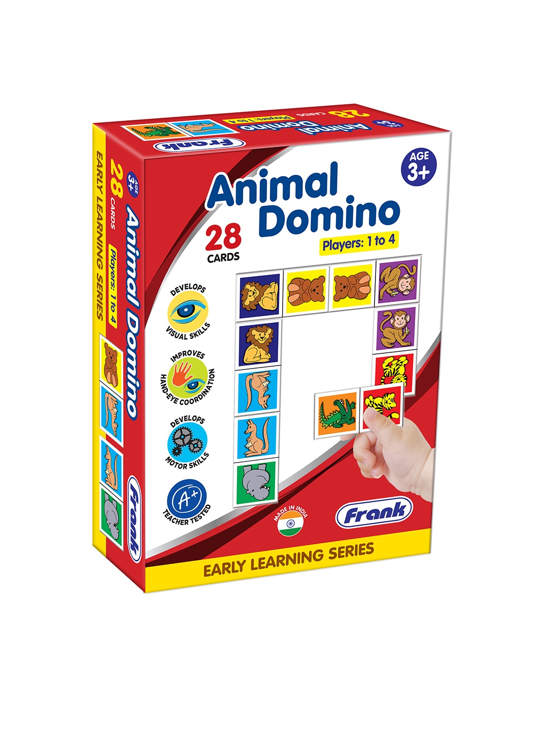 

Frank Set of 28 Cards Animal Domino Early Learning Game, Multi