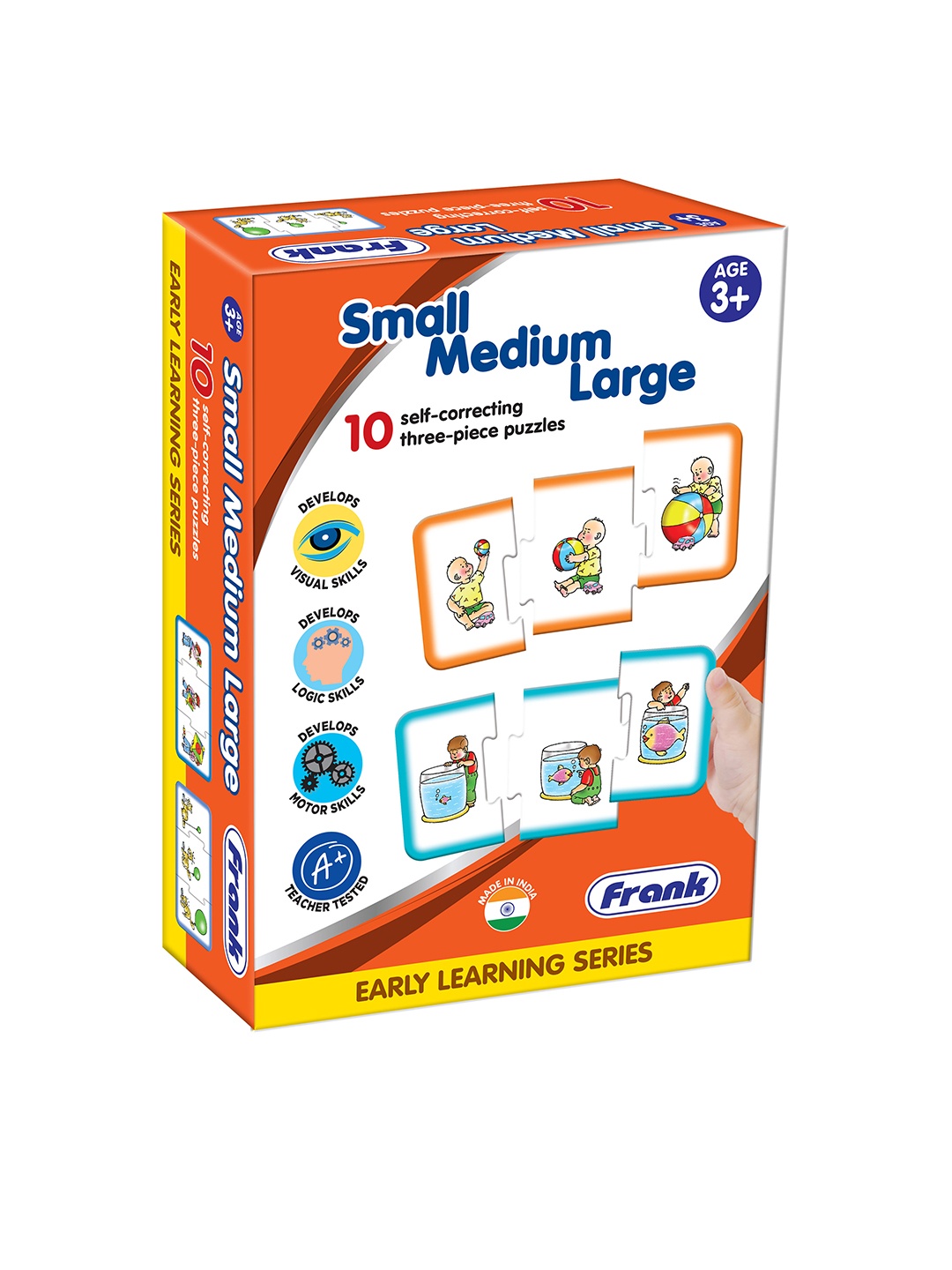 

Frank Kids Small Medium & Large Early Learning 3-Piece Puzzle For Age 3+ Years, Multi