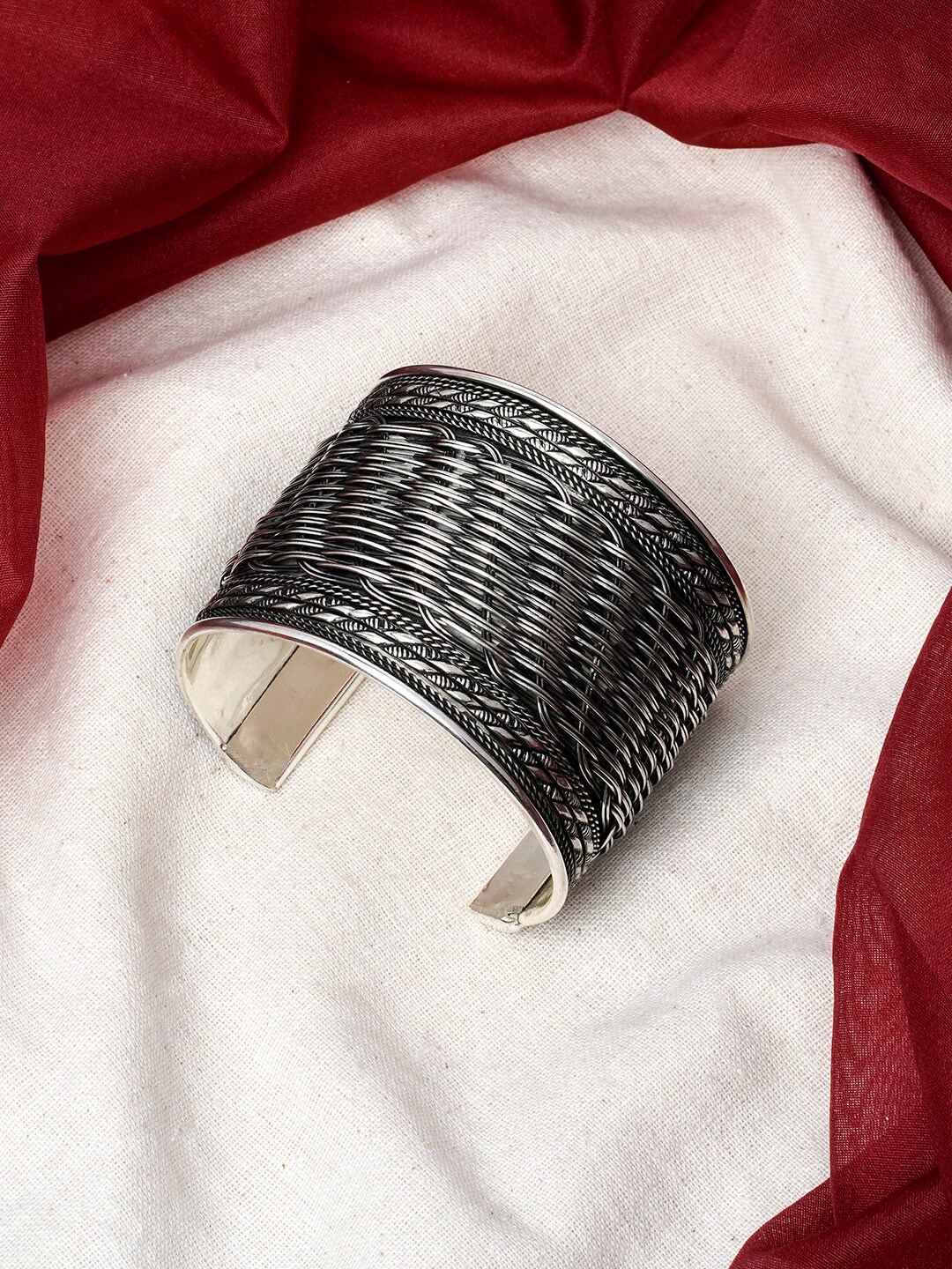 

TEEJH Silver-Plated Cuff Bracelet
