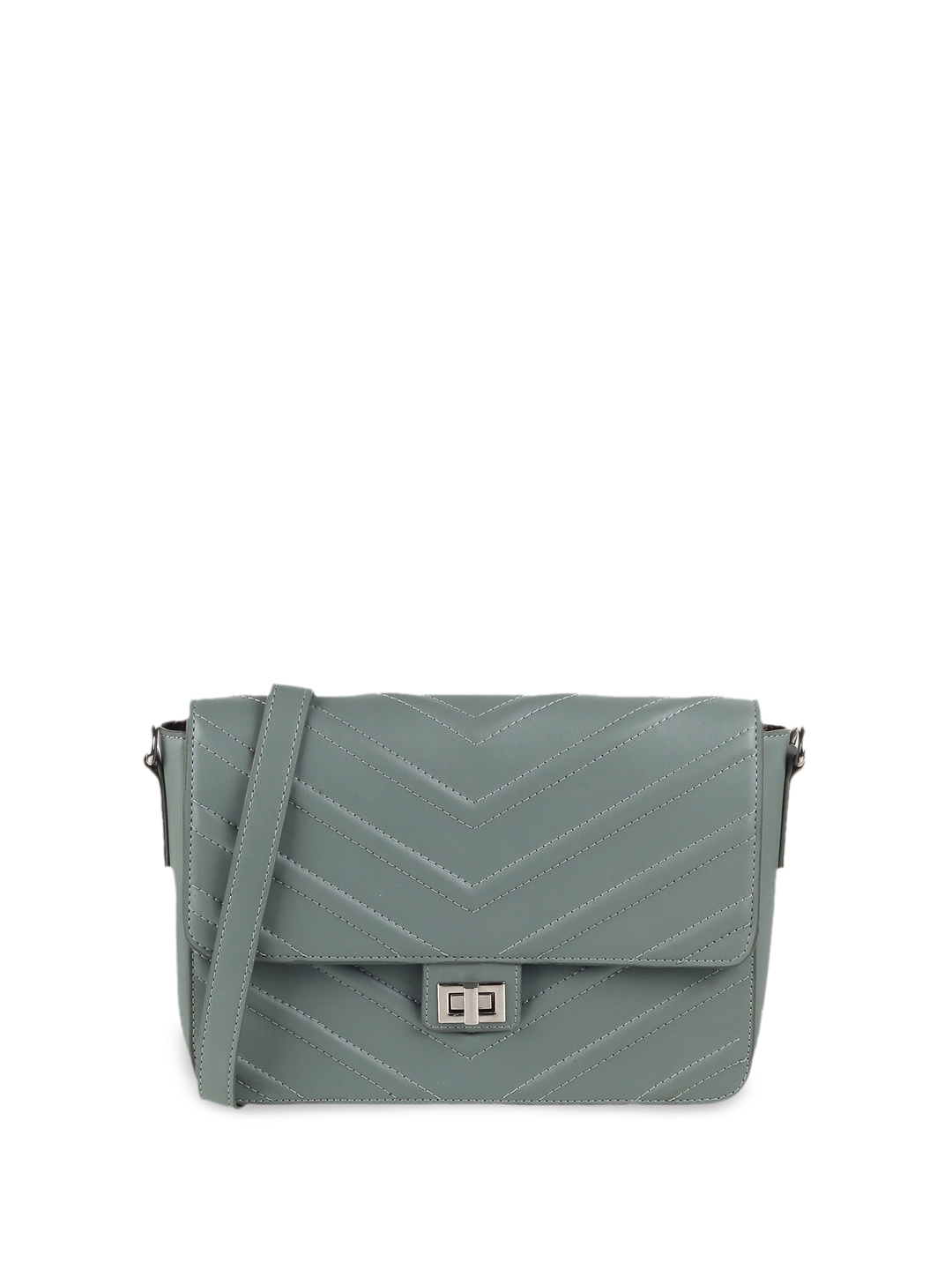 

Metro Textured Structured Satchel Bag With Quilted, Green