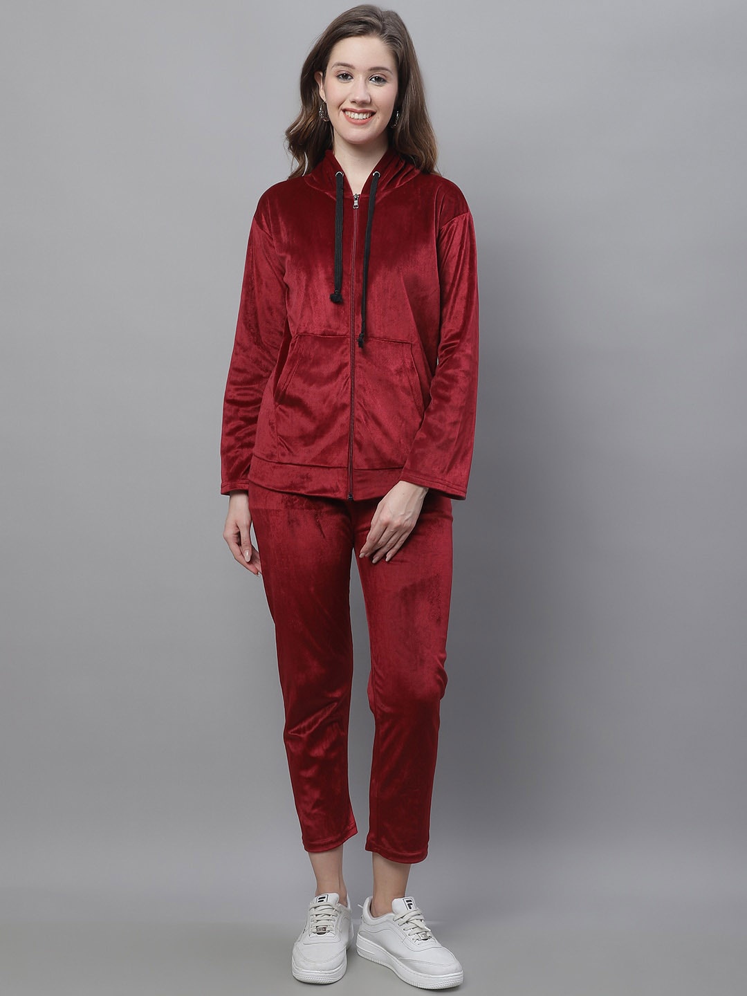 

TAG 7 Hooded Velvet Tracksuits, Maroon