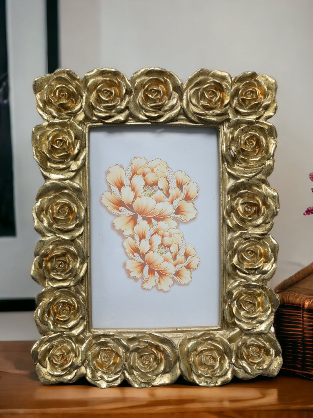 

Art Street Gold Toned Textured Table Photo Frame