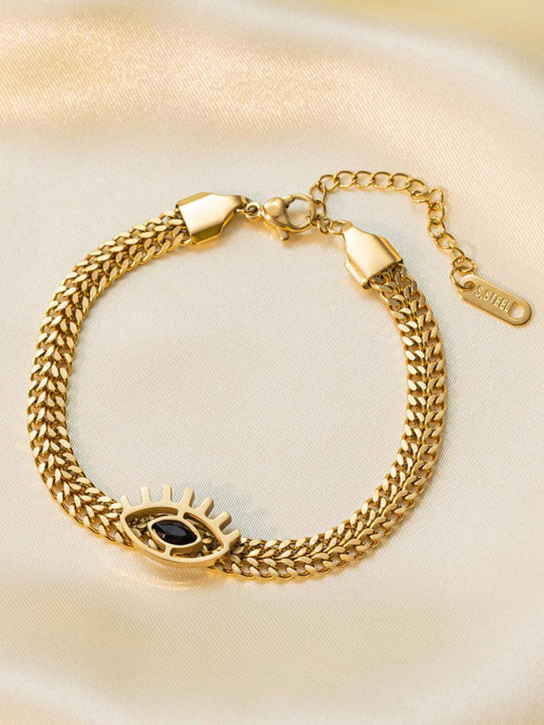 

MYKI Women Gold-Plated Cubic Zirconia Charm Bracelet