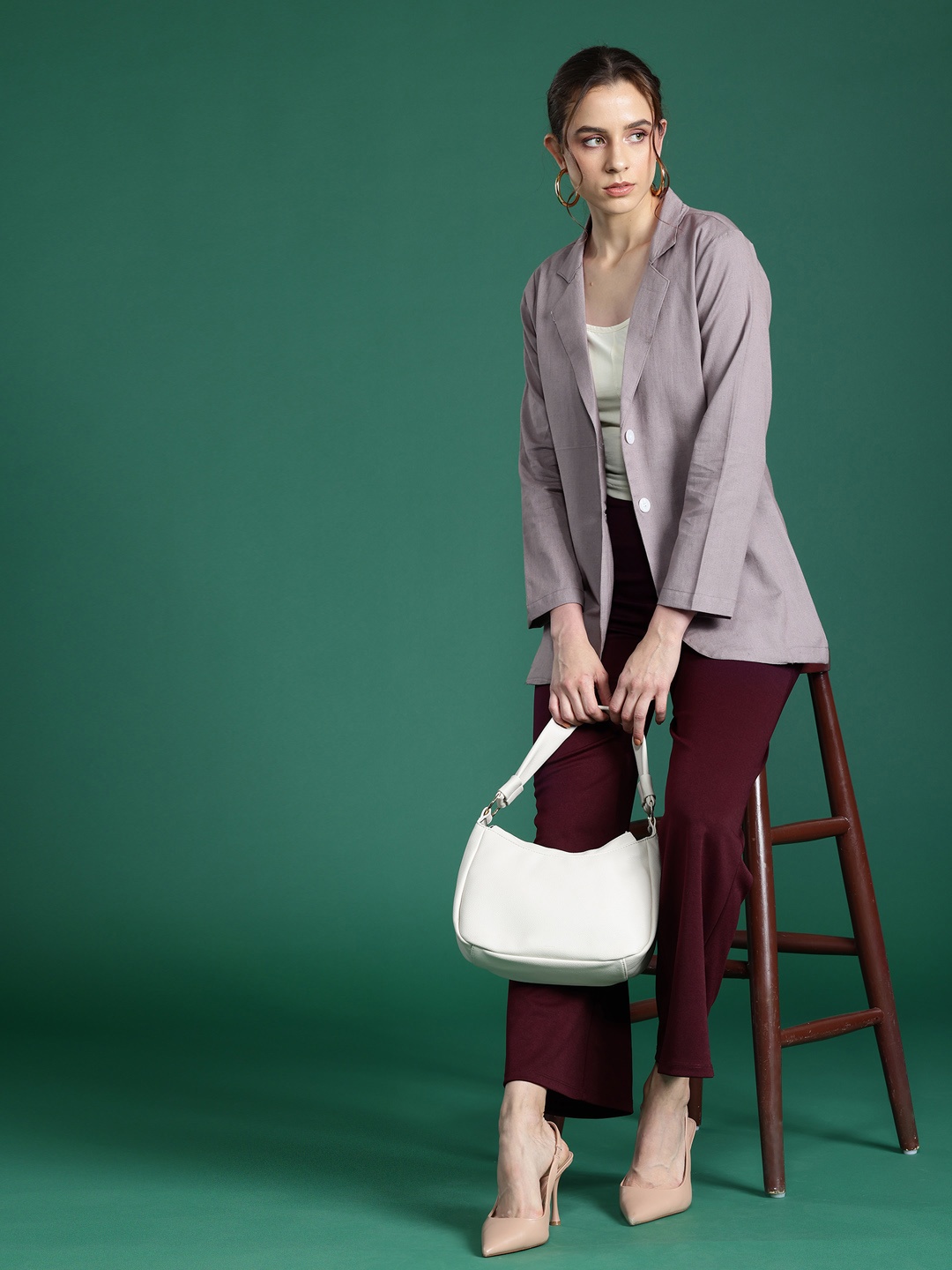 

DressBerry Women Solid Boyfriend Fit Single Breasted Blazer, Grey