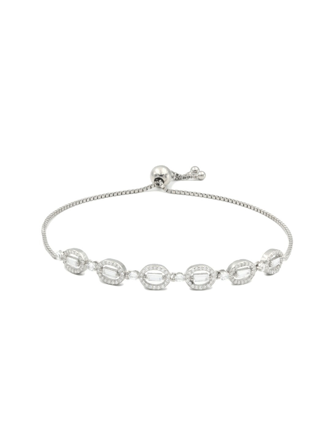 

Zarkan Sterling Silver Cubic Zirconia Rhodium-Plated Link Bracelet