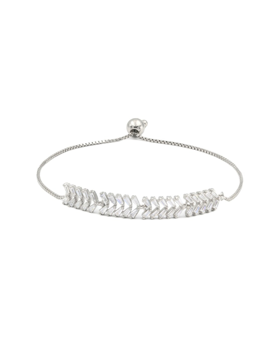 

Zarkan Sterling Silver Cubic Zirconia Rhodium-Plated Link Bracelet