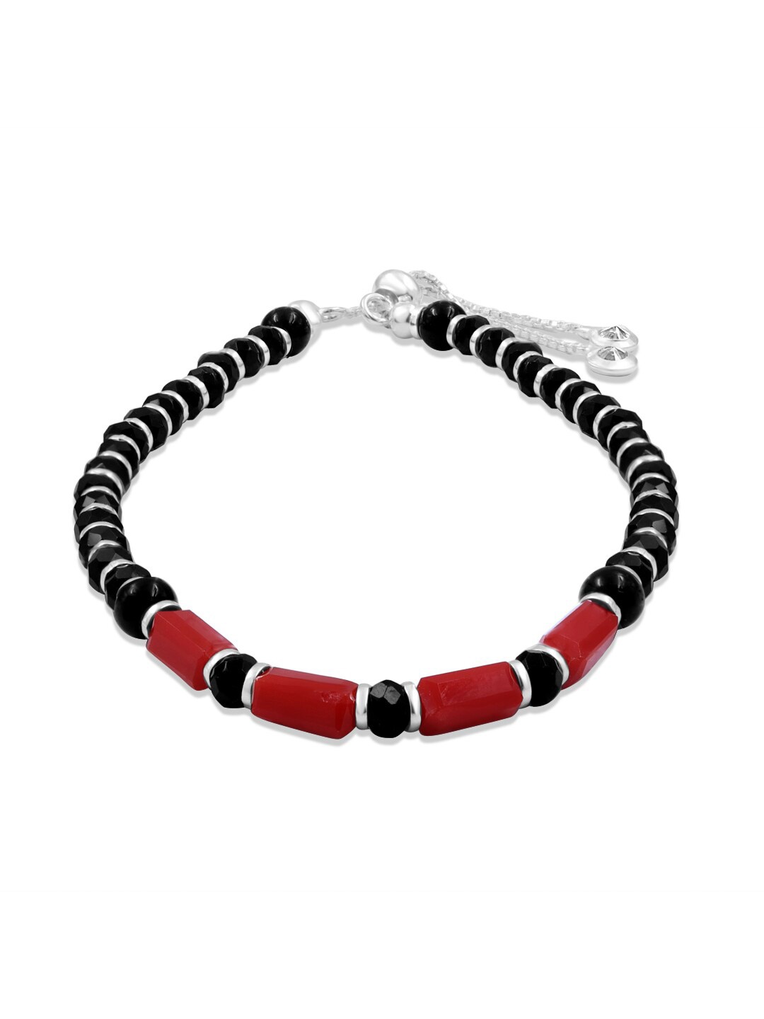 

Zarkan Sterling Silver Rhodium-Plated Beaded Link Bracelet