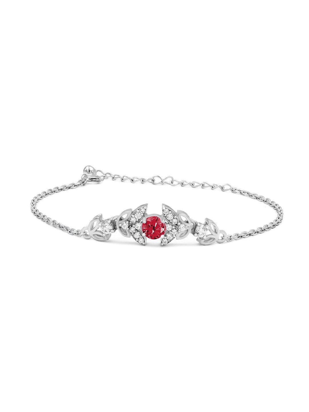 

Zarkan Sterling Silver Cubic Zirconia Rhodium-Plated Charm Bracelet