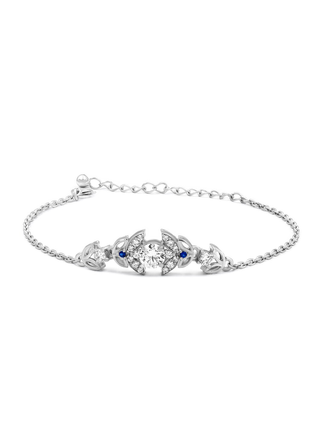 

Zarkan Sterling Silver Cubic Zirconia Rhodium-Plated Charm Bracelet