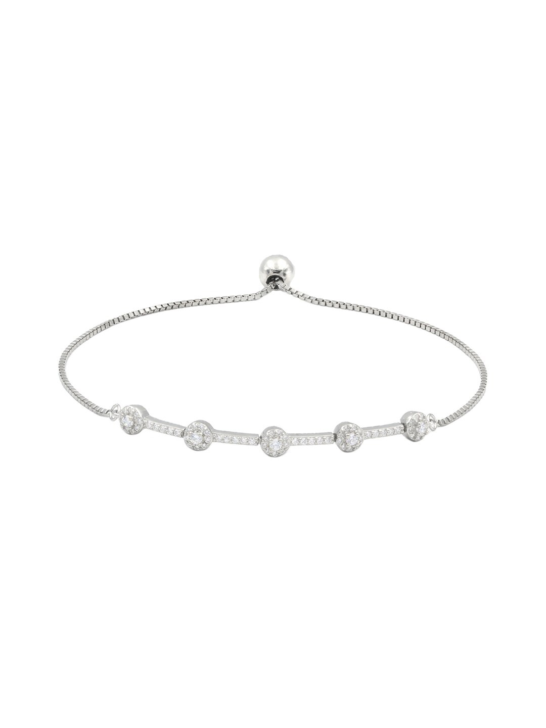 

Zarkan Sterling Silver Cubic Zirconia Rhodium-Plated Link Bracelet