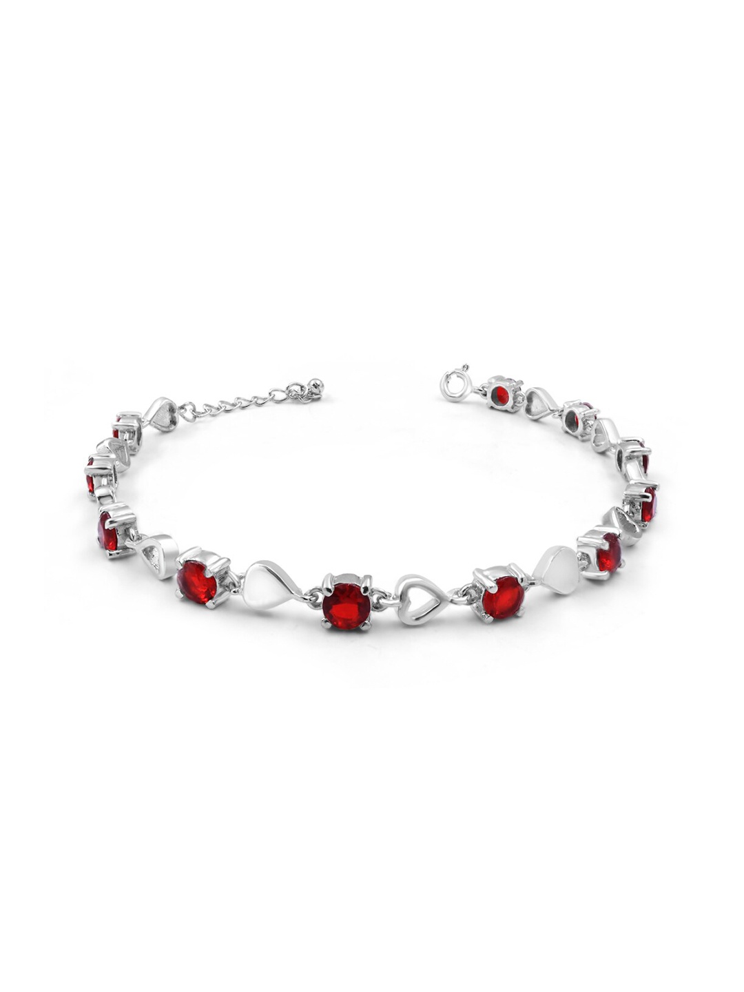 

Zarkan 925 Sterling Silver Cubic Zirconia Rhodium-Plated Link Bracelet