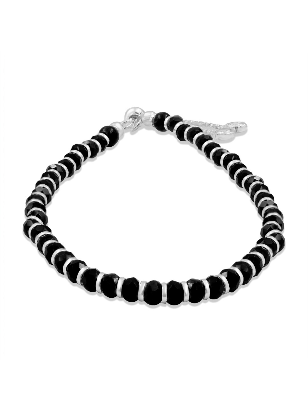 

Zarkan Rhodium-Plated Beaded 925 Sterling Silver Link Bracelet