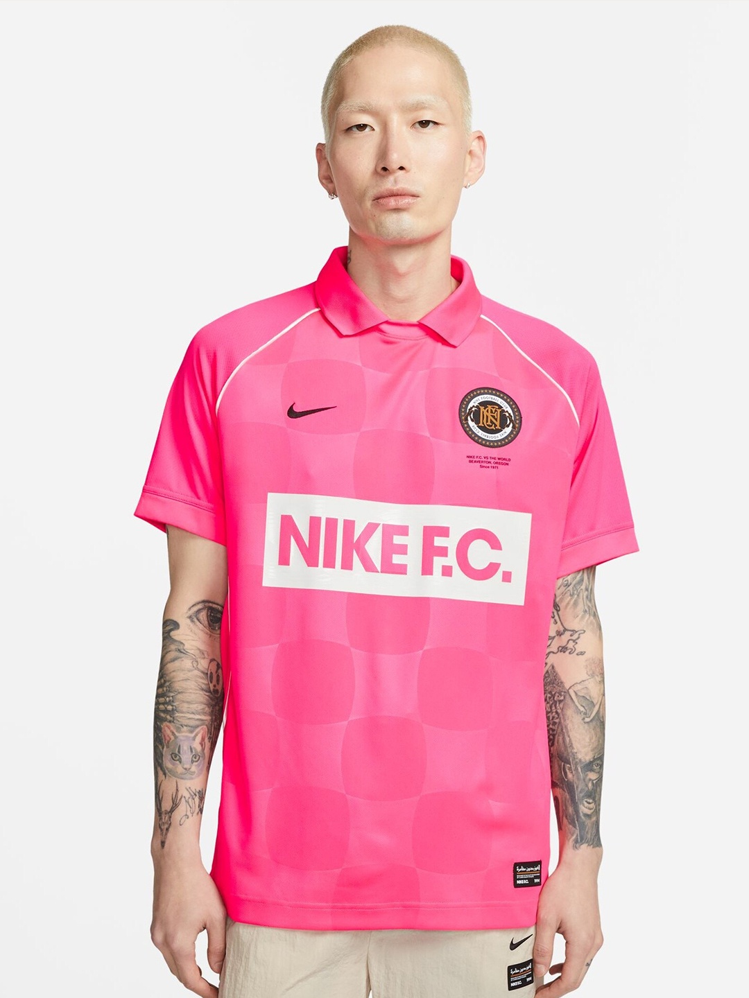 

Nike Dri-FIT F.C. Printed Short-Sleeve Football Tshirts, Pink