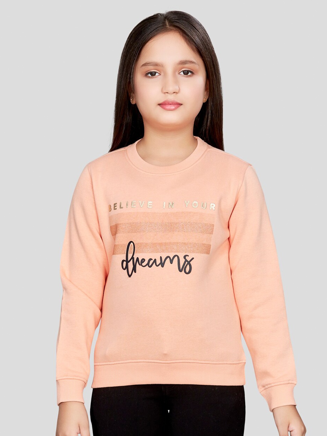 

Peppermint Girls Graphic Printed Sweatshirt, Orange