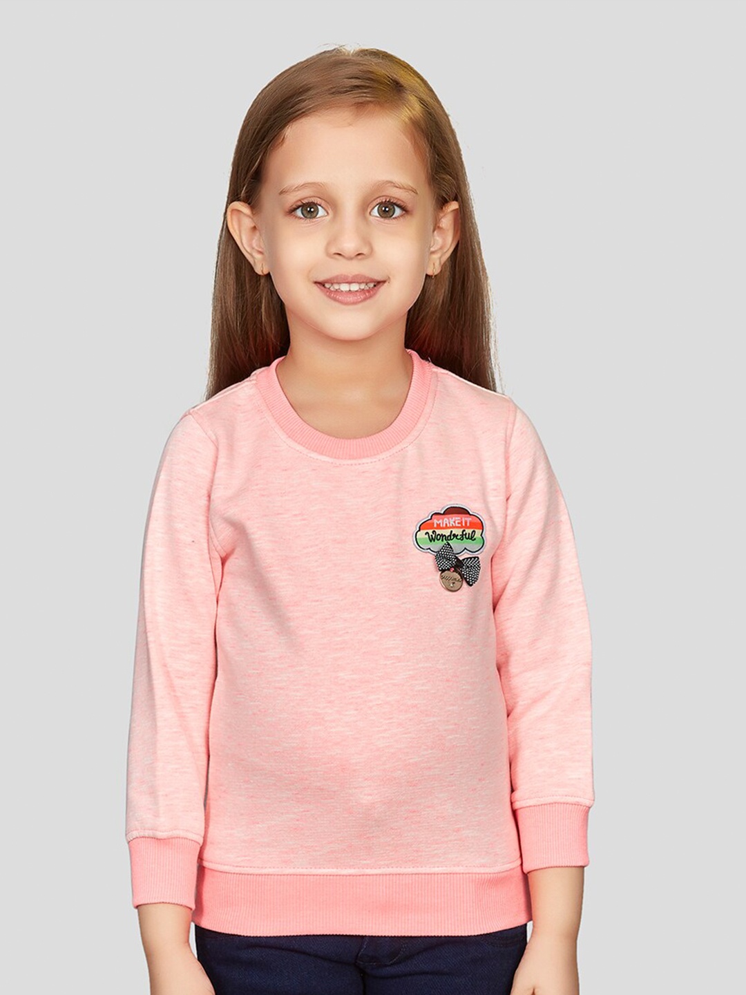 

Peppermint Girls Round Neck Pullover Sweatshirt, Pink