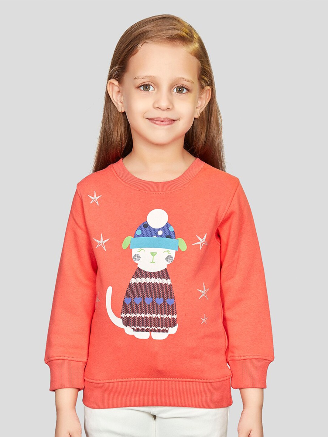 

Peppermint Girls Printed Sweatshirt, Red