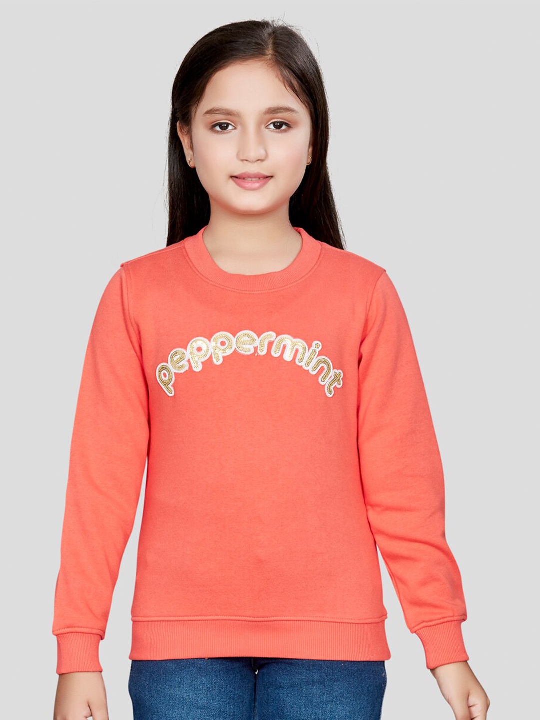 

Peppermint Girls Typography Embellished Sweatshirt, Red