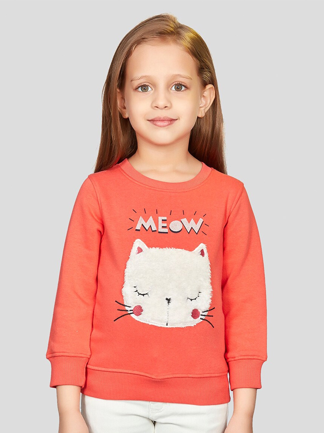 

Peppermint Girls Graphic Printed Pullover Sweatshirt, Red