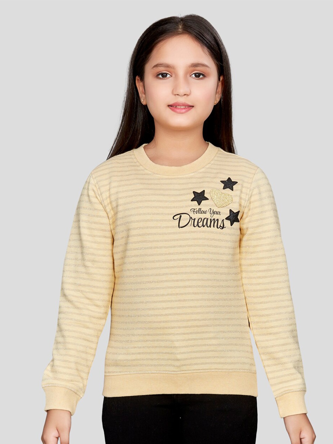 

Peppermint Girls Striped Sweatshirt, Yellow