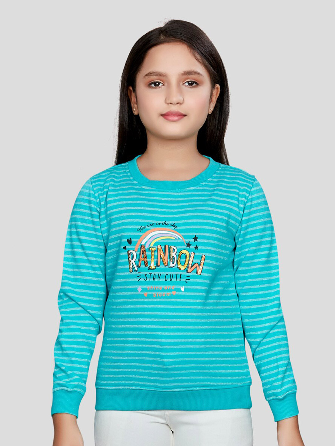 

Peppermint Girls Striped Cotton Pullover, Blue