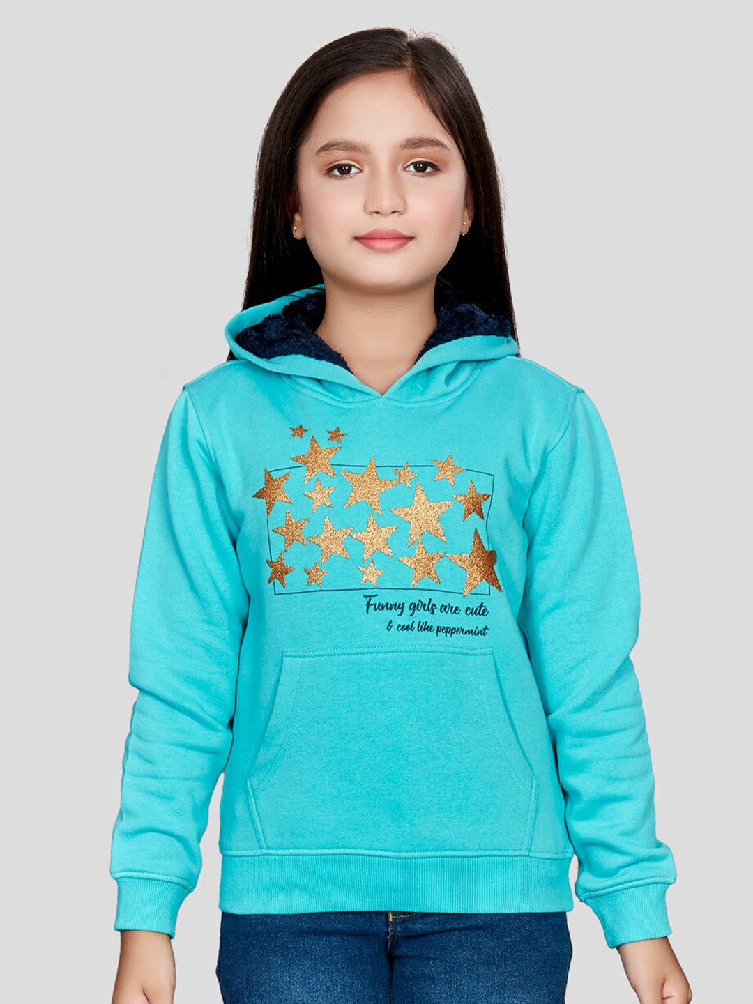 

Peppermint Girls Geometric Printed Pullover Sweatshirt, Blue