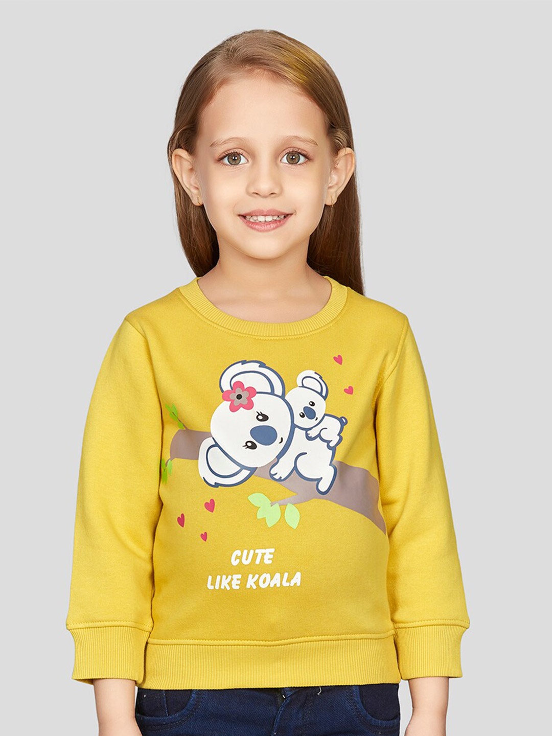 

Peppermint Girls Graphic Printed Pullover Sweatshirt, Yellow