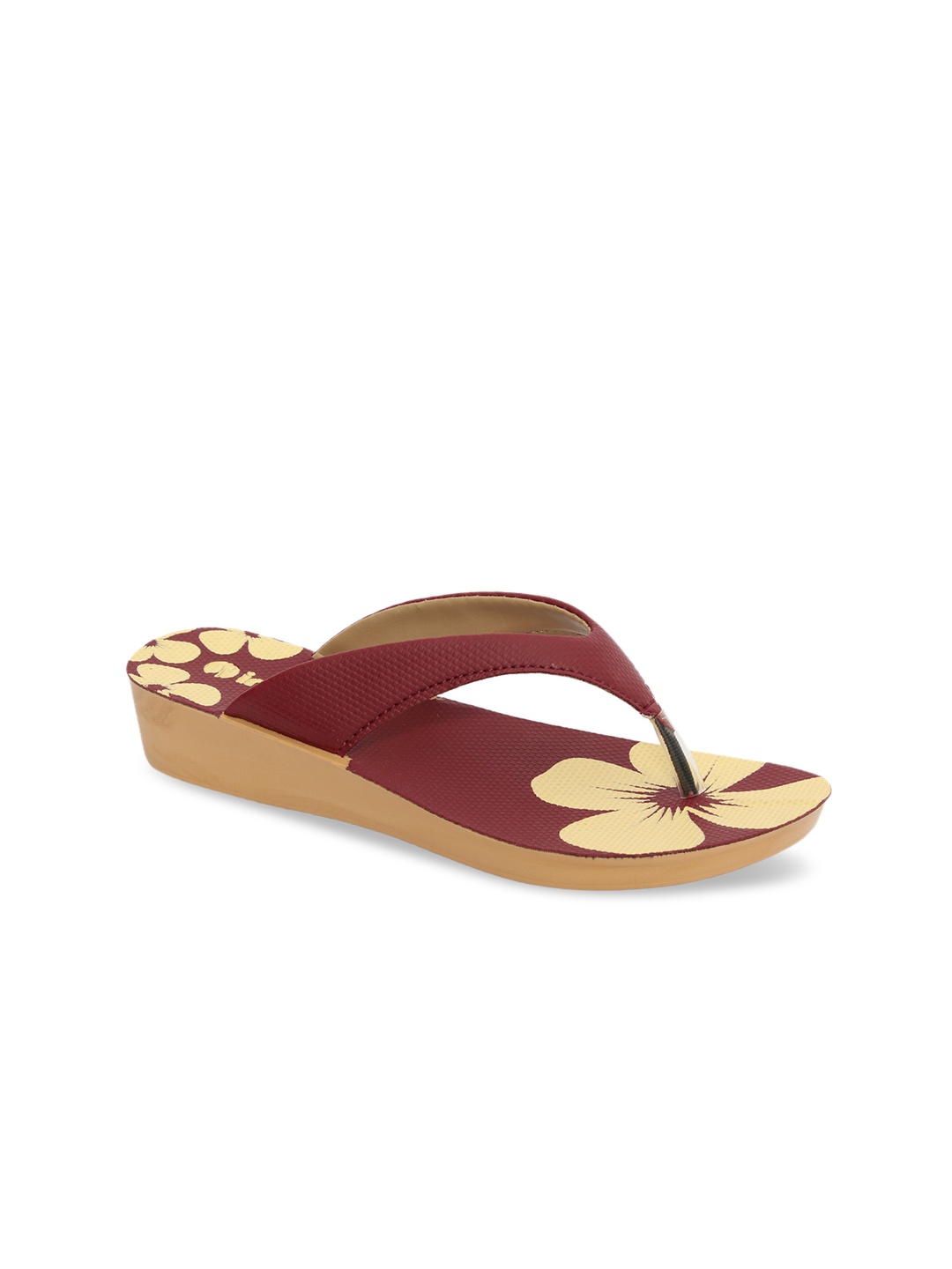 

Inblu Lightweight & Anti Skid Open Toe Flats, Maroon