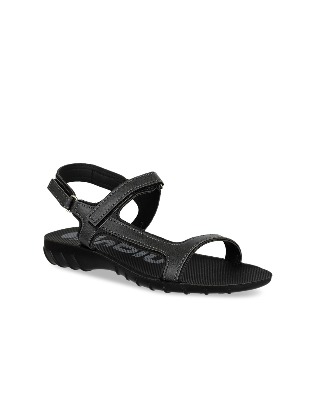 

Inblu Textured Open Toe Flats, Black