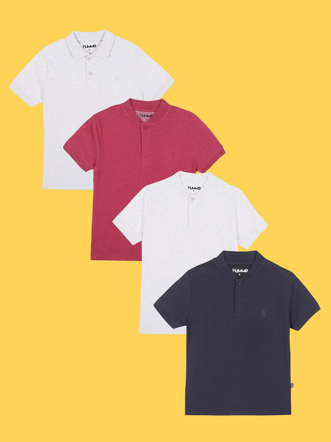 

Anthrilo Boys Pack Of 4 Polo Collar Cotton T-shirt, White