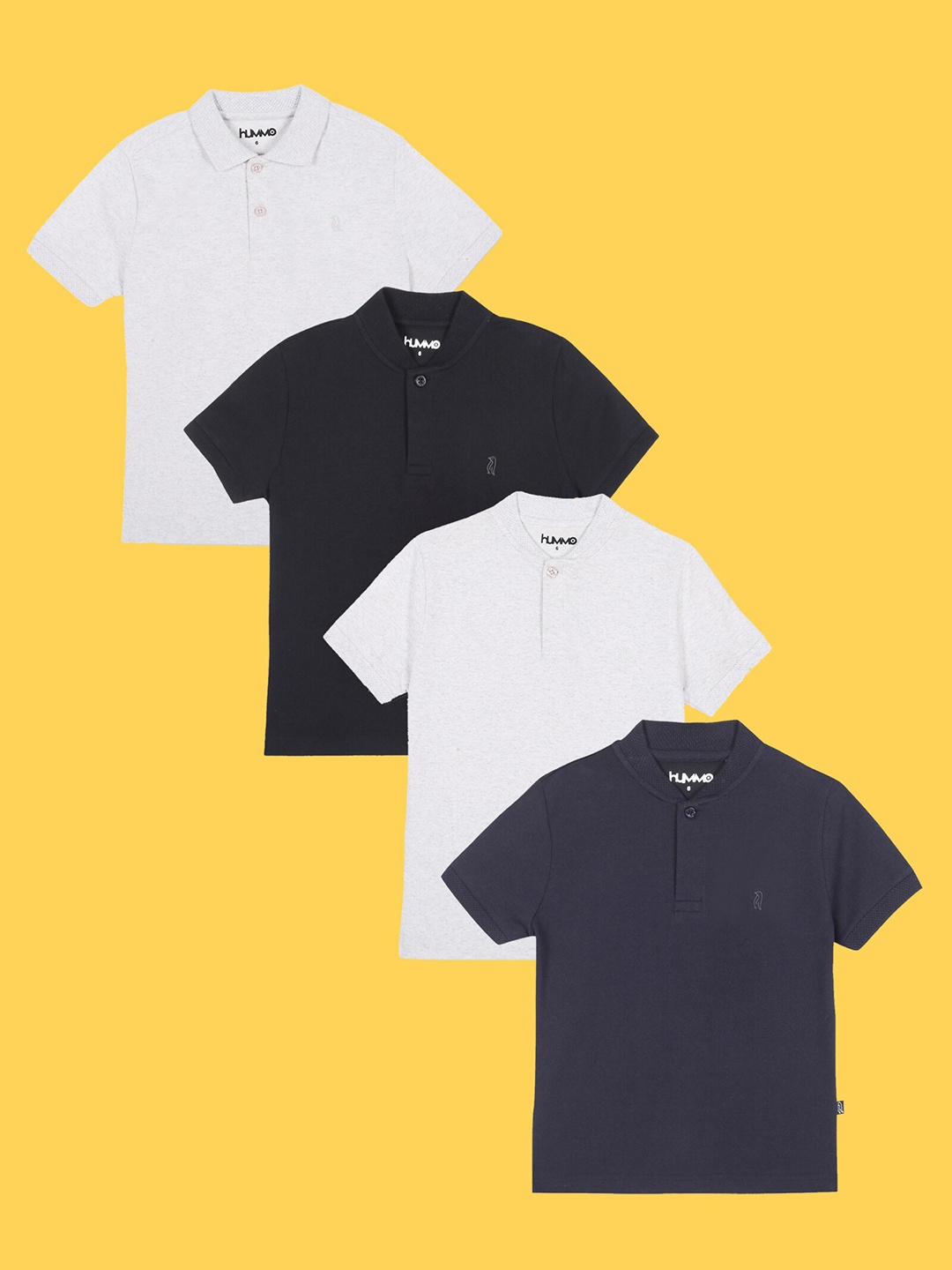 

Anthrilo Boys Pack of 4 Henley Neck T-shirt, Navy blue
