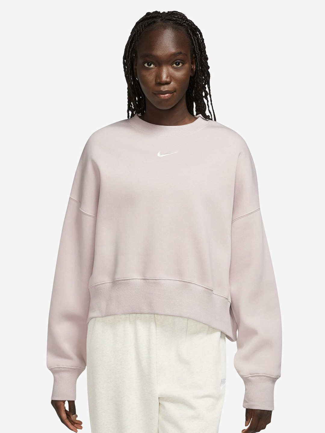 

Nike Sportswear Phoenix Fleece Over-Oversized Crew-Neck Pullover Sweatshirt, Pink