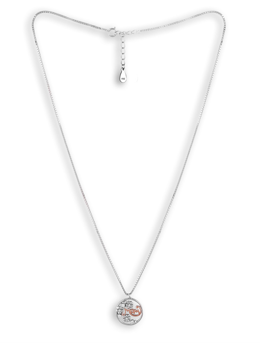 

Silverwala 925 Silver Cubic Zirconia-Studded Pendant With Chain