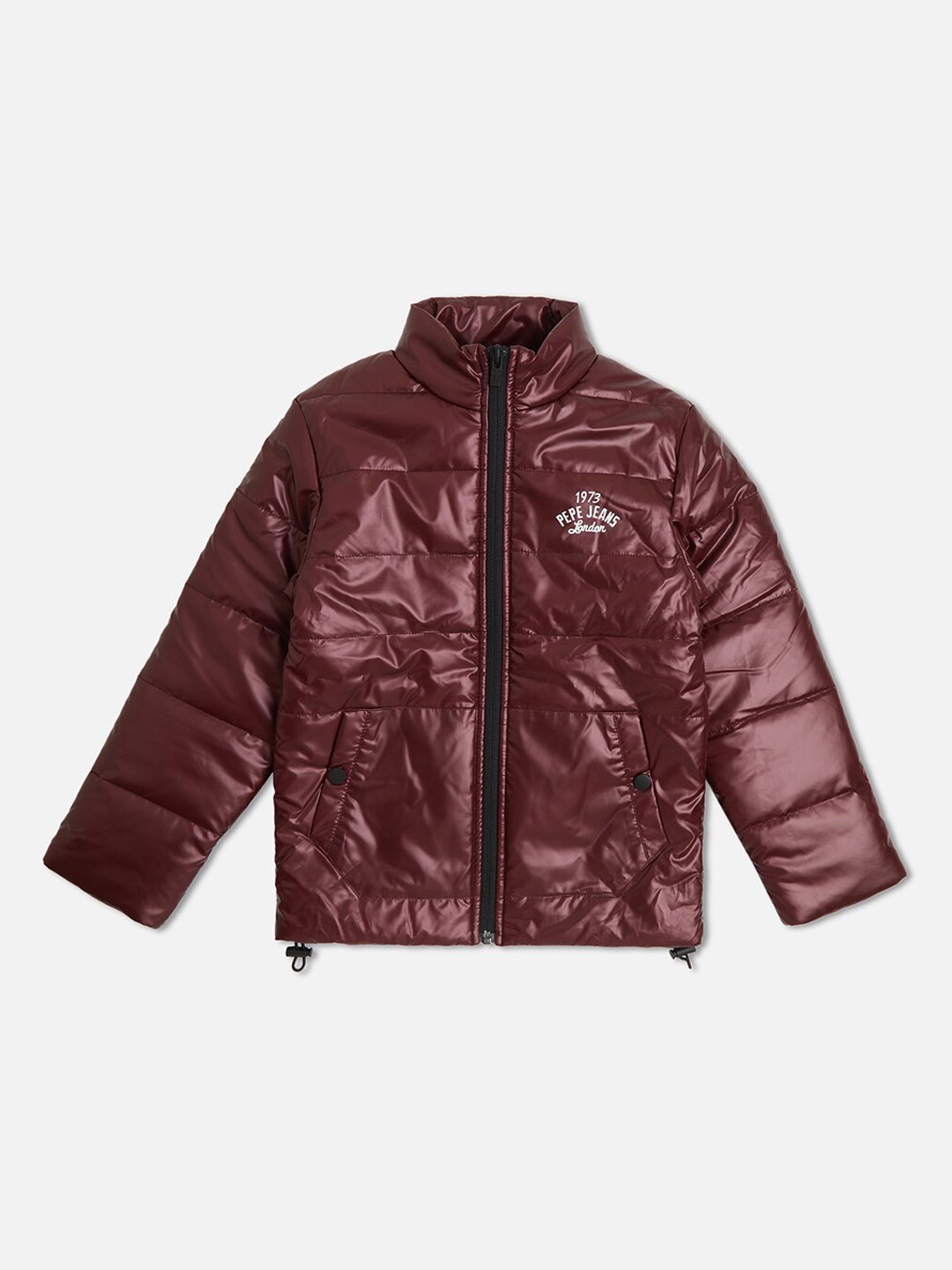 

Pepe Jeans Boys Mock Collar Puffer Jacket, Red