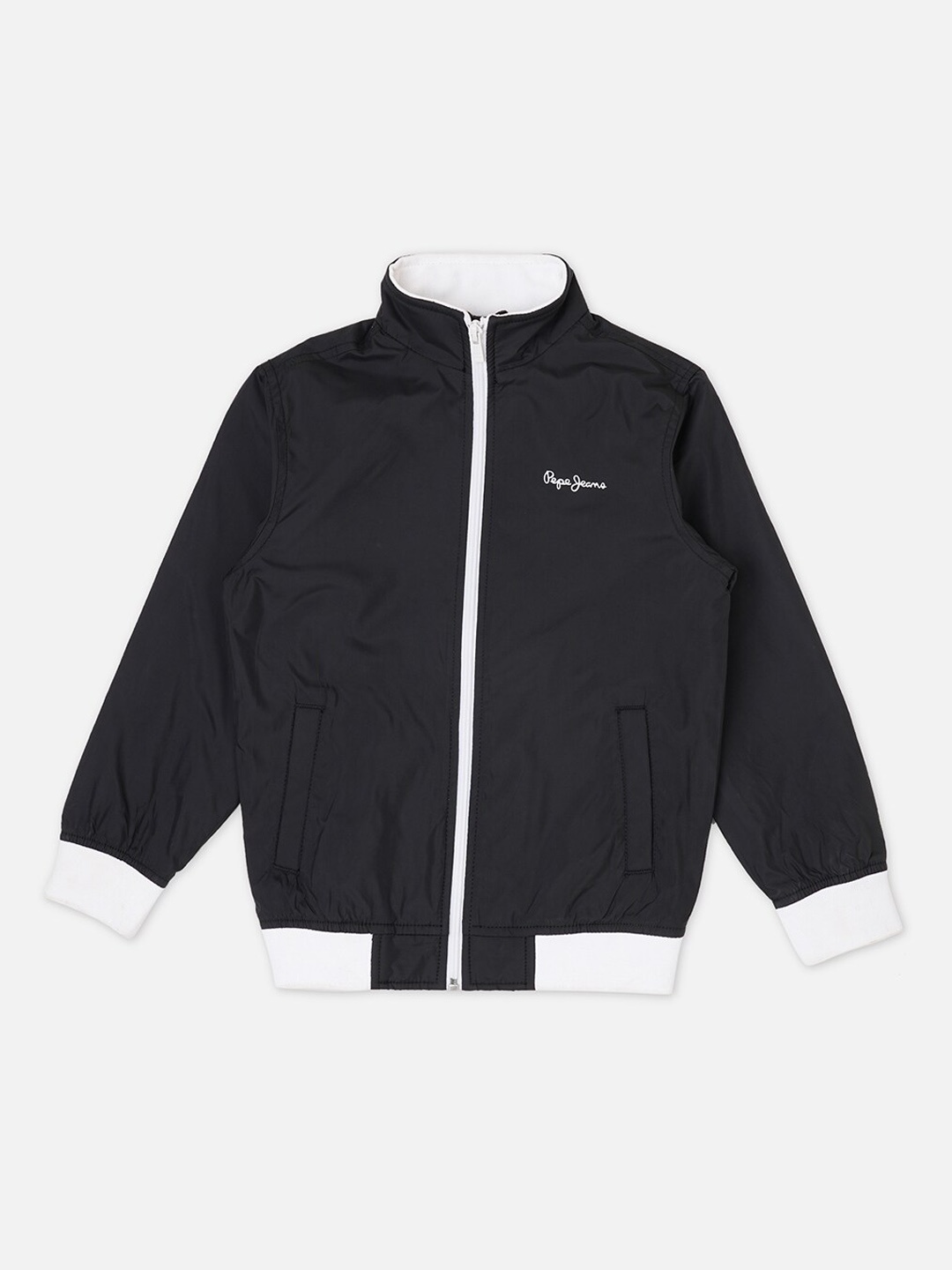 

Pepe Jeans Boys Mock Collar Bomber Jacket, Black