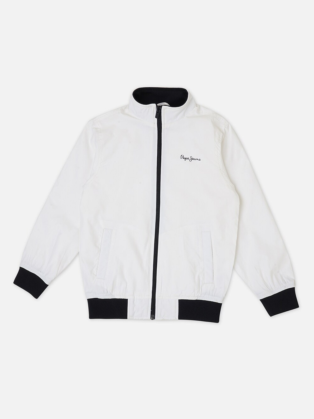 

Pepe Jeans Boys Mock Collar Bomber Jacket, White