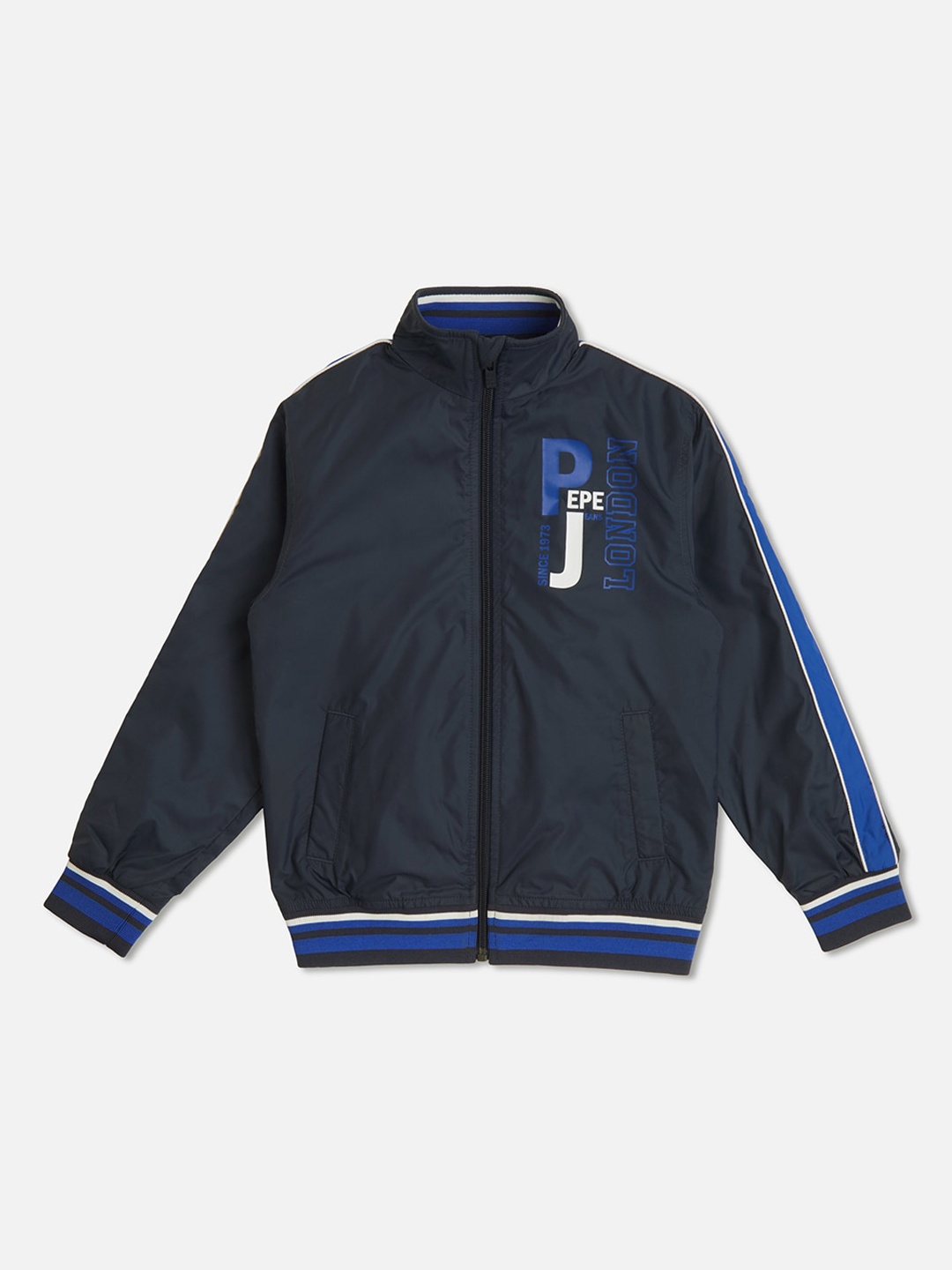 

Pepe Jeans Boys Typography Printed Sporty Jacket, Blue