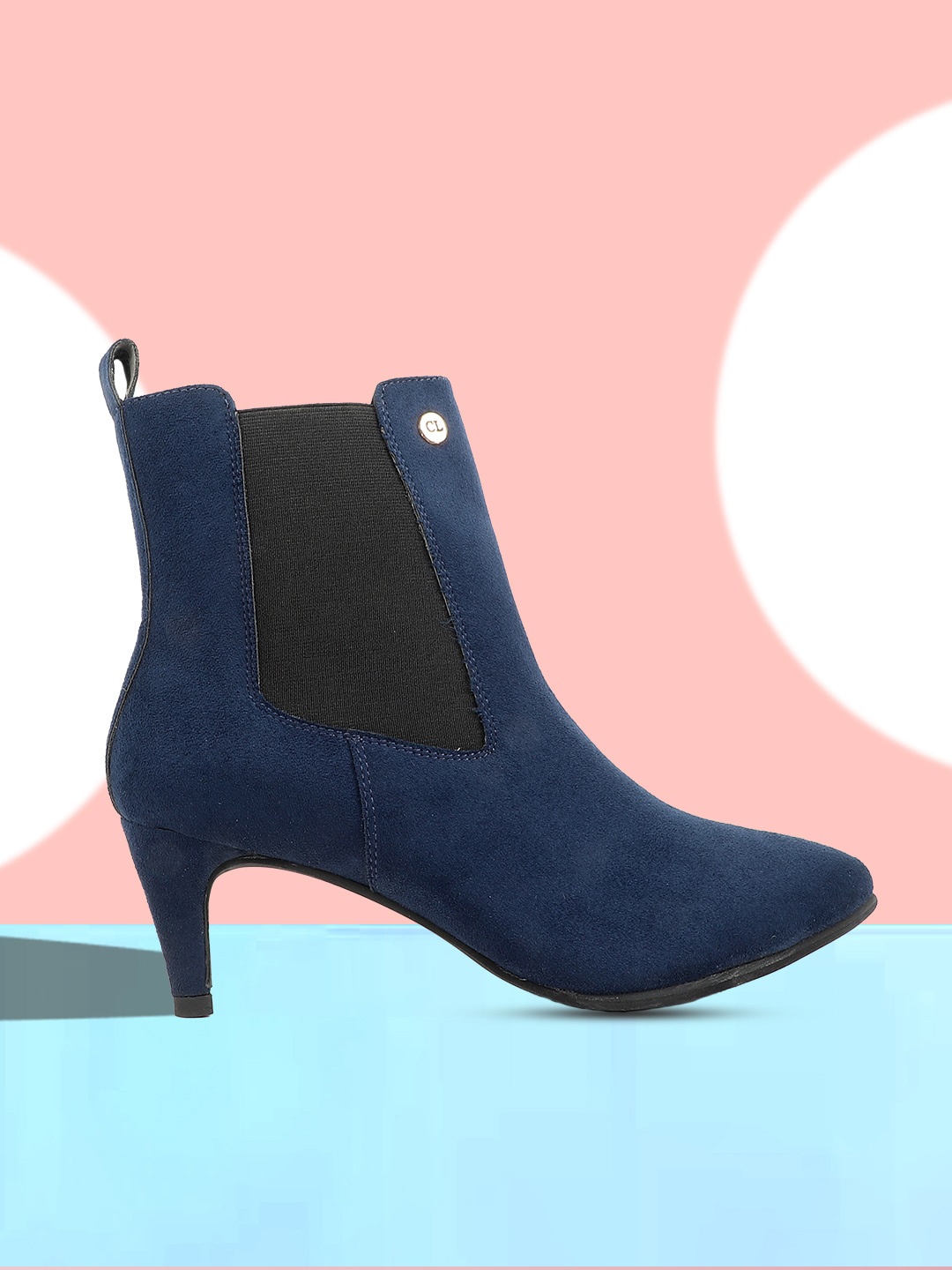 

Carlton London Women Kitten Heeled Mid-Top Chelsea Boots, Navy blue