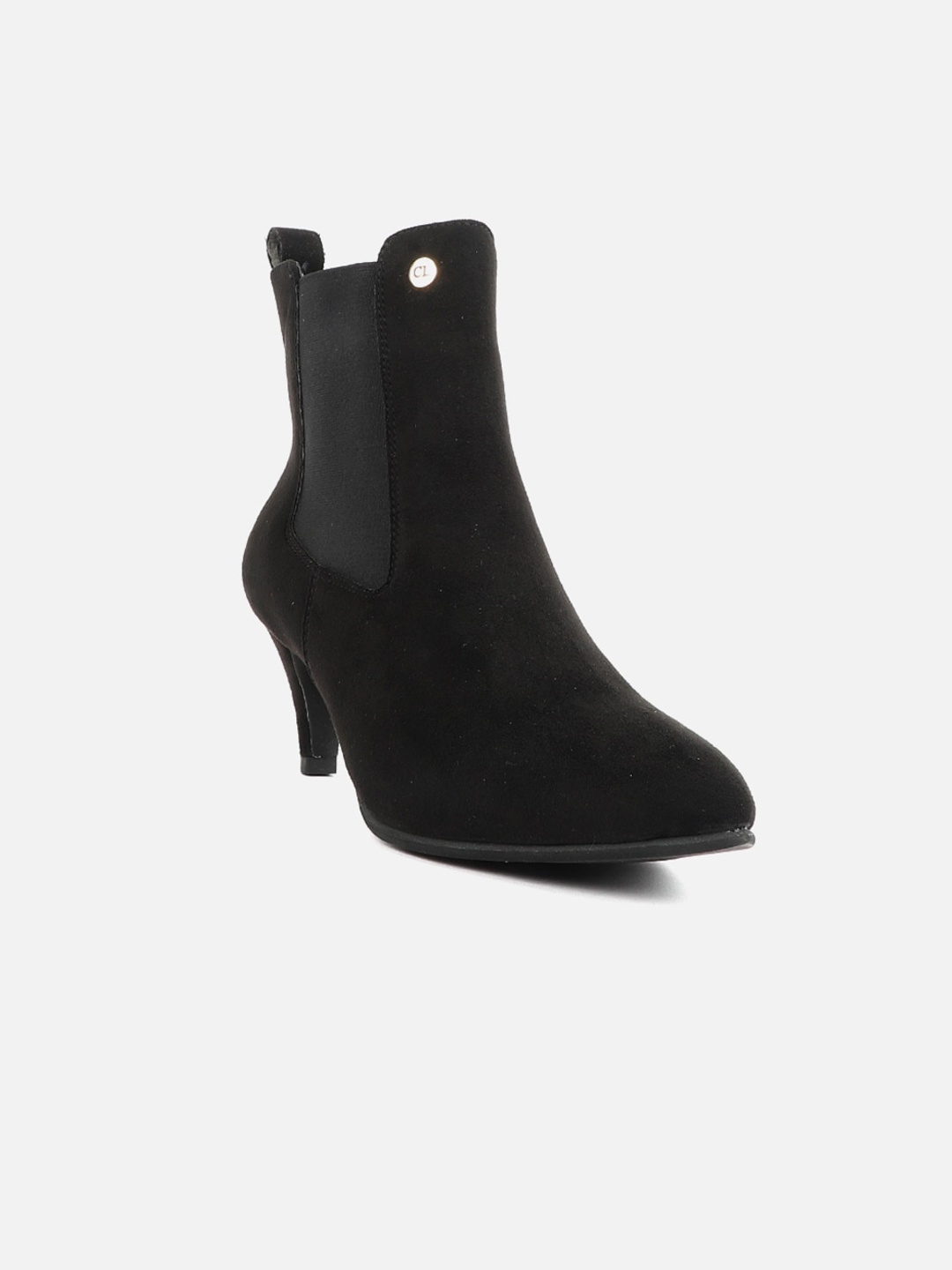 

Carlton London Women Kitten Heeled Mid-Top Chelsea Boots, Black
