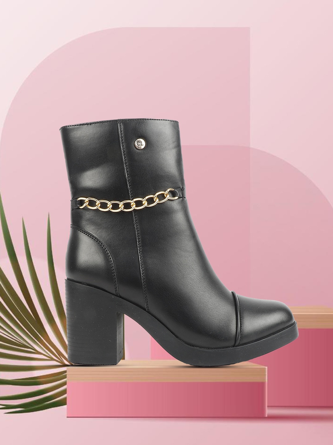 

Carlton London Women Mid Top Platform Heel Regular Boots With Embellished, Black