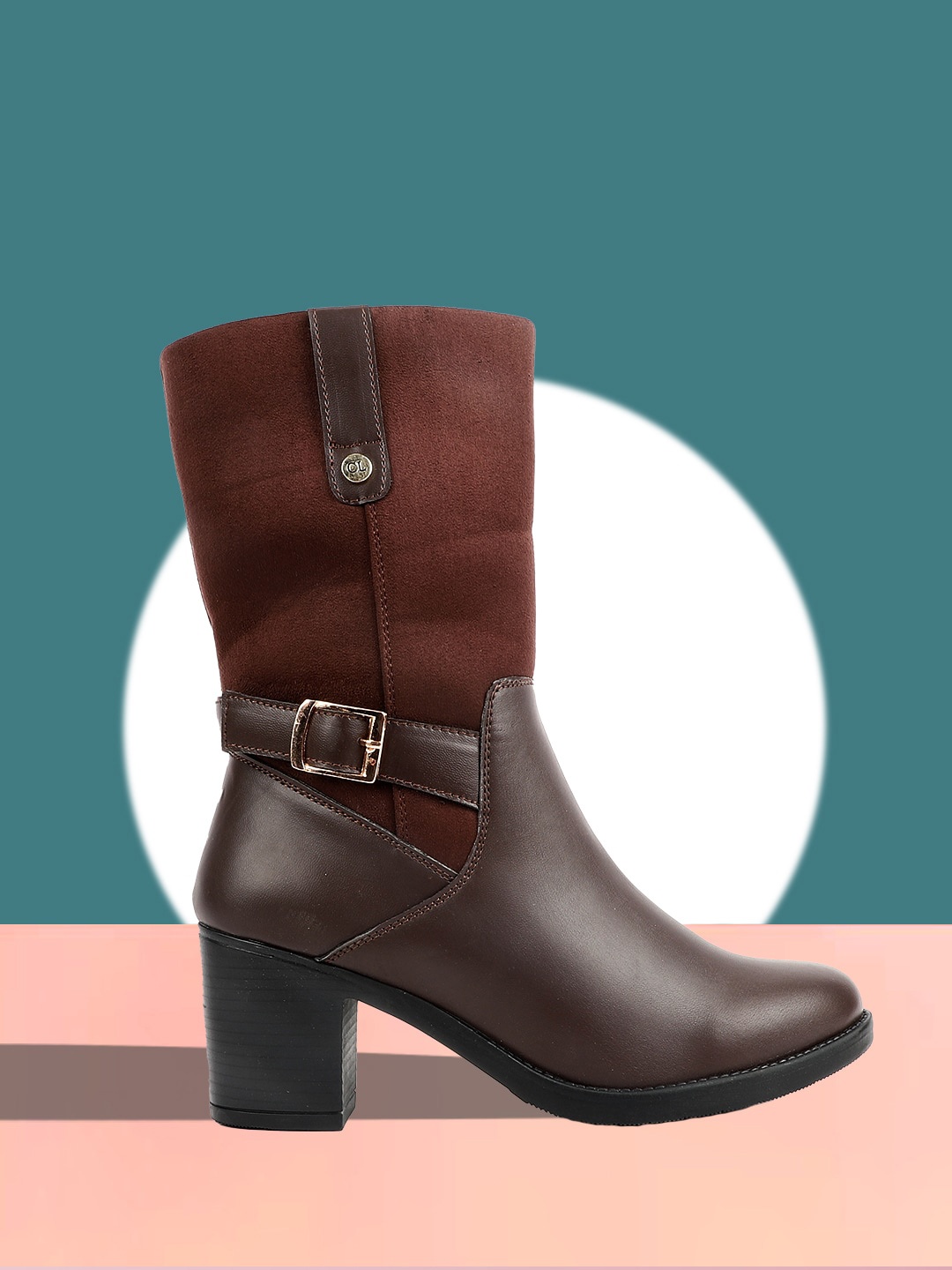 

Carlton London Women Casual Block-Heeled Winter Boots, Brown