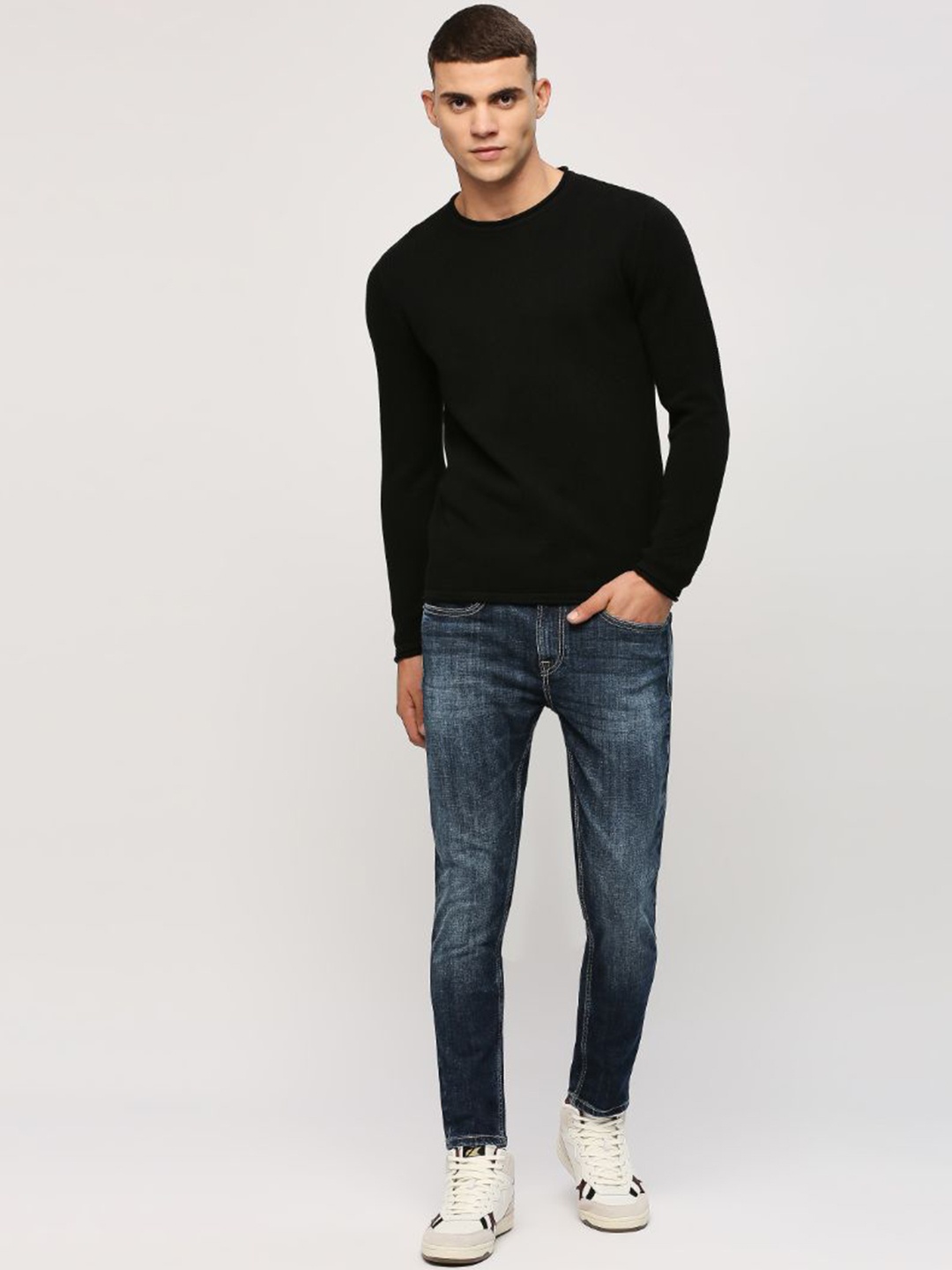 

Pepe Jeans Lightweight Long Sleeve Pure Cotton Sweater, Black