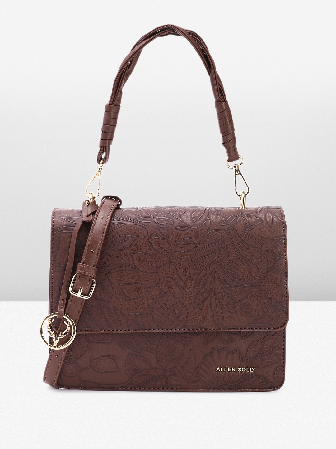 

Allen Solly Floral Design Satchel, Brown